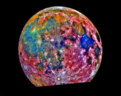 Space Images Moon False Color Mosaic