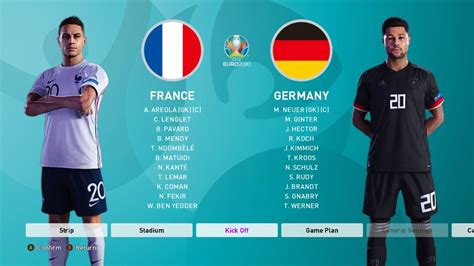 Pour la première fois de l'histoire, l'euro de football masculin se déroule à travers tout le continent. PES 2020 - FRANCE vs GERMANY - UEFA EURO 2020 - New Line ...