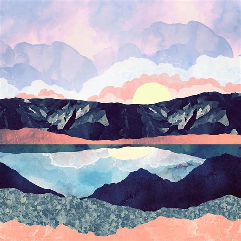 Lake Reflection Digital Art By Spacefrog Designs Fine Art America