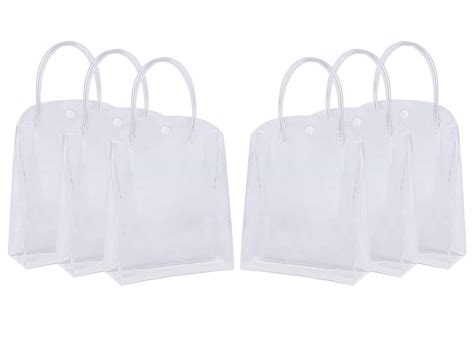 Sdootjewelry Clear Frosted Plastic Gift Bags With Handles Pack Pvc My