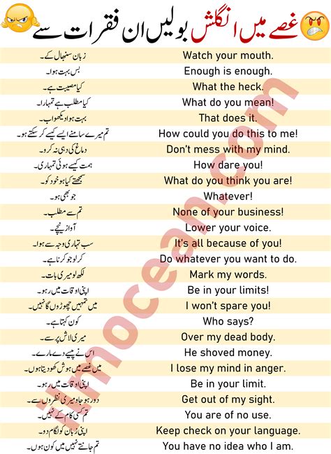 Sentences In Anger Urdu To English Sentences To Use In Anger Ilm Ocean