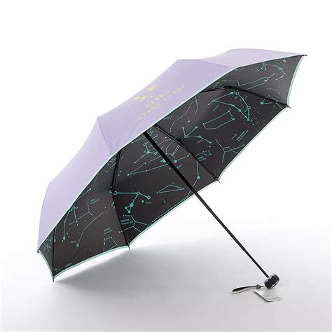 Buy Starry Sky Umbrella 3 Folding Sunscreen Black Glue