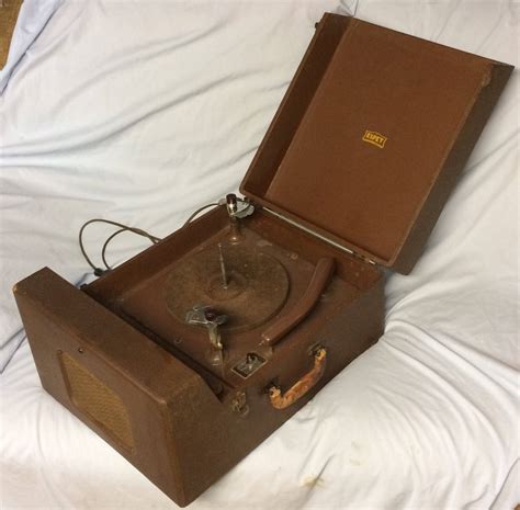 Vintage 1946 Espey Model 641 Portable Phonograph 78s Tube Record