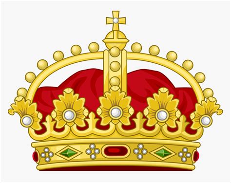 Gold And Red Crown Png Cartoon With Diamonds Symbol Of Constitutional