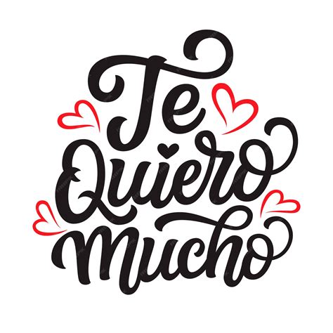 Te Amo Mucho Hand Lettering Vector Premium