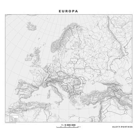 Klett Perthes Verlag Kontinent Karte Europa Physisch Stumm P Seitig