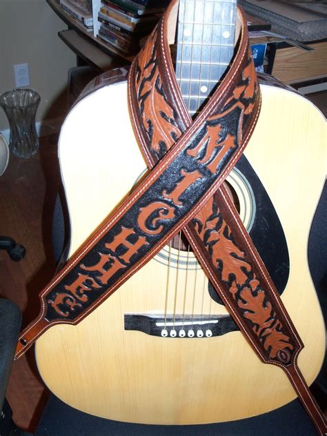 Hand Made Handmade Leather Guitar And Banjo Straps By Hubbard Leather