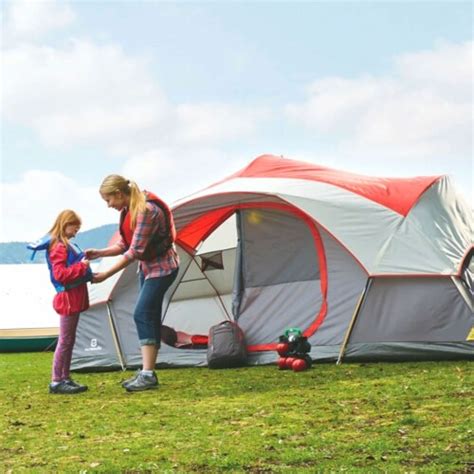 Outbound 8 Person 3 Season Easy Up Camping Dome Tent With Rainfly And Bag