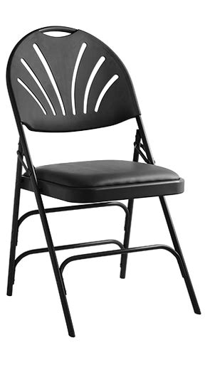 Samsonite XL Series Black Vinyl Fan Back Padded Folding Chair | Padded folding chairs, Folding ...