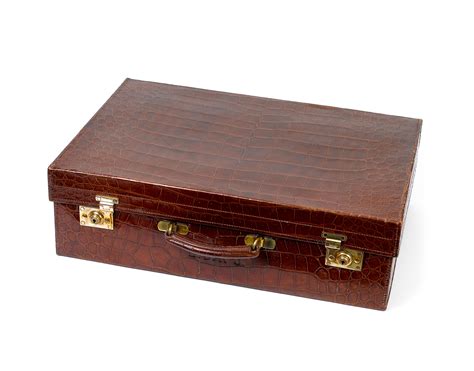 Bonhams An Early 20th Century Brown Crocodile Leather Travelling Case