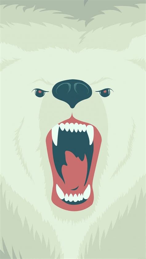 Fierce Polar Bear Winter Iphone 6 Plus Hd Wallpaper Bear Art Art