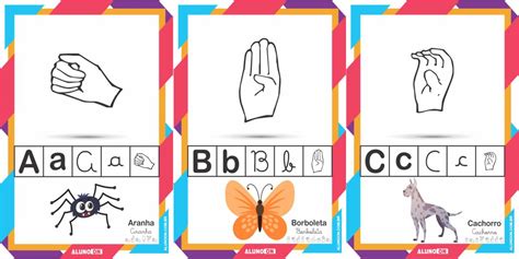 Alfabeto Em Libras Ilustrado Para Imprimir Educação Infantil Aluno On