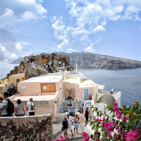 Santorini Island Greece Oia Fira Town Editorial Photography Image