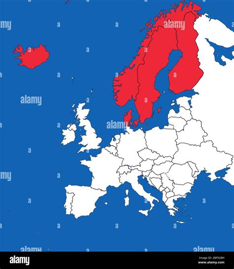 Mapa De Países Nórdicos Imágenes Vectoriales De Stock Alamy