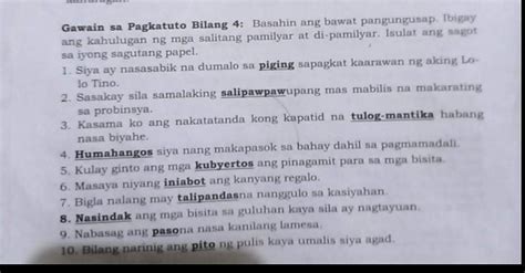 Grade Filipino Pagbibigay Ng Kahulugan Sa Mga Salitang Pamilyar At Di