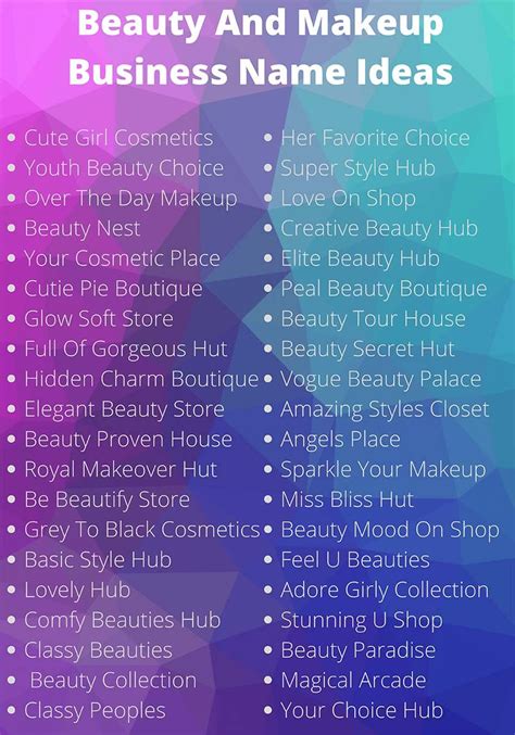 555 Makeup And Beauty Business Name Ideas Brinso