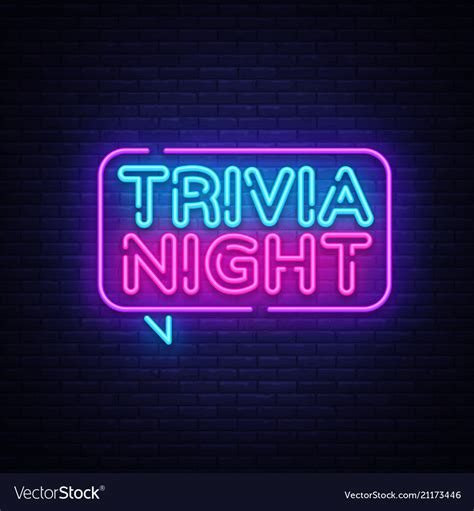 Trivia Night Announcement Neon Signboard Vector Image