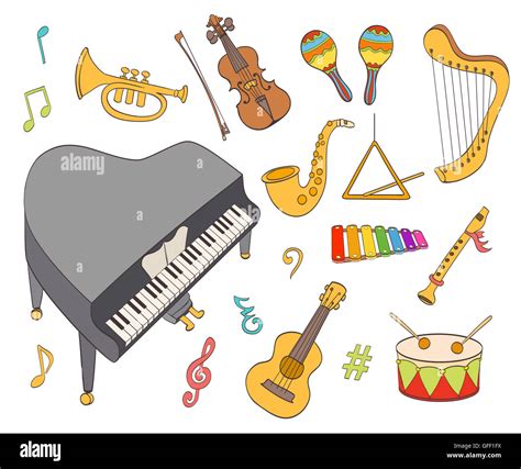 Conjunto De Instrumentos Musicales De Dibujos Animados Fotografía De