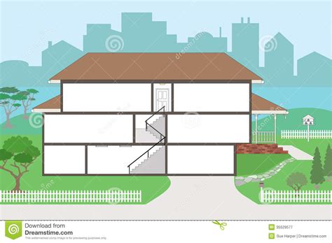 Moderne haus vektor illustration isoliert auf weißem hintergrund. Großes Haus Im Schnitt Bereit Zu Verzieren Vektor ...