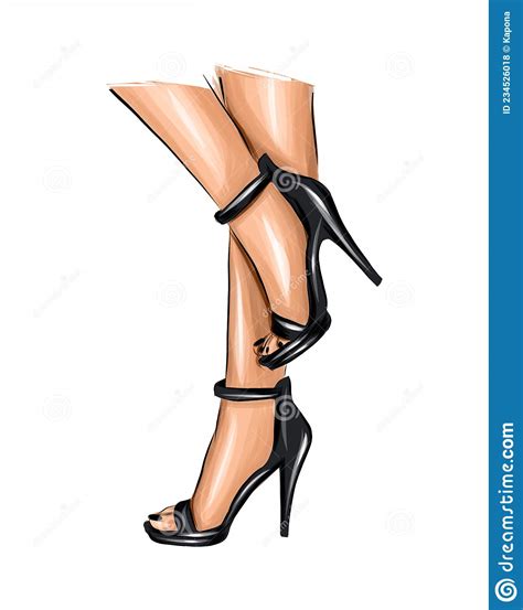 Beautiful Female Legs Fashion Woman Legs In Black Shoes Female Body