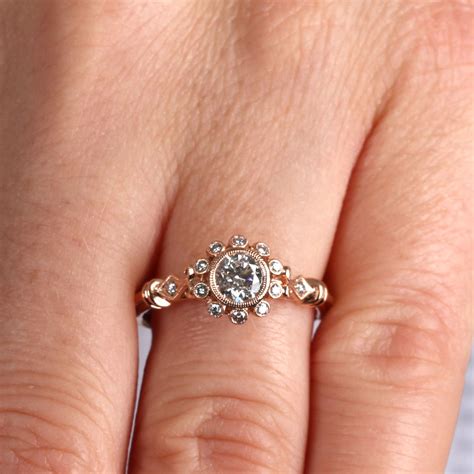Rose Gold Bezel Set Diamond Engagement Ring 14k Ben Bridge Jeweler