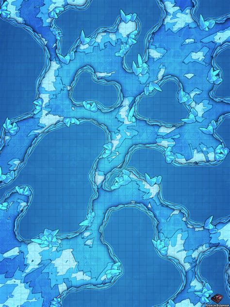 Ice Cave Tunnels Dandd Map For Roll20 And Tabletop — Dice Grimorium