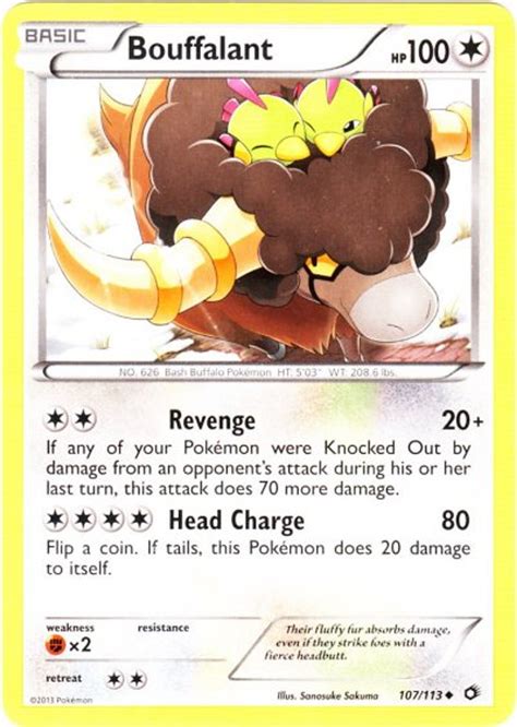 Pokemon Black White Legendary Treasures Single Card Uncommon Bouffalant