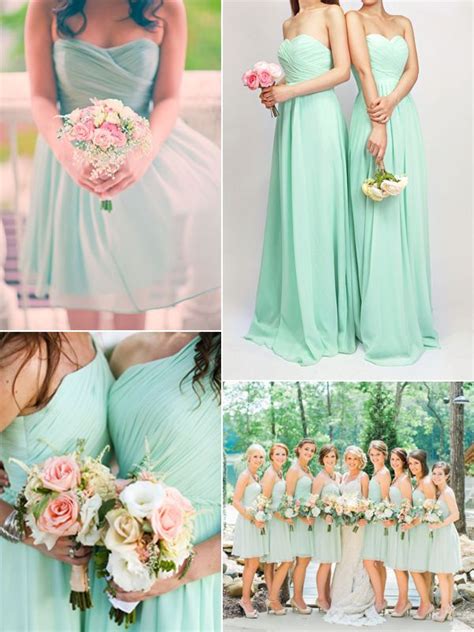 Fresh Mint Chiffon Bridesmaid Dresses Trends For Spring Summer Wedding