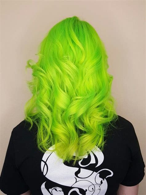 Neon Green Hair Curls Neon Hair Color Neon Green Hair Green Hair