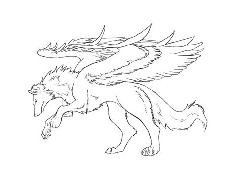 Female Winged Wolf Coloring Pages Coloring Pages