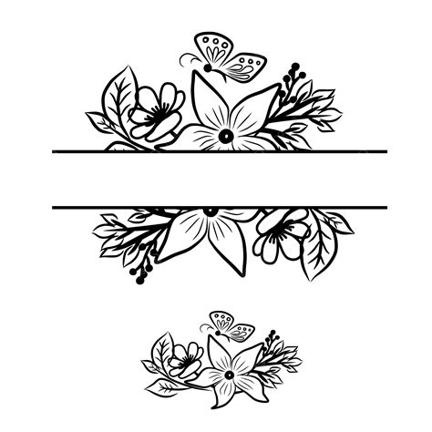 Corona De Hojas Y Flores Florales Para Marco De Texto Vector Png