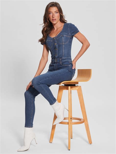 Eco Naomy Denim Jumpsuit Guess Canada