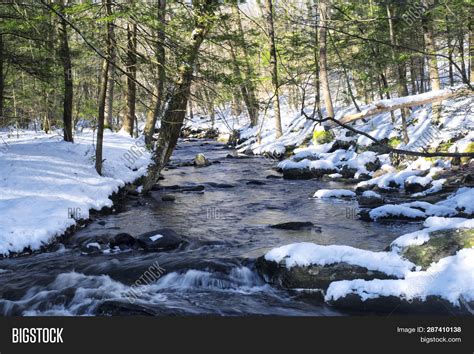 Snow Covered Stream Image And Photo Free Trial Bigstock