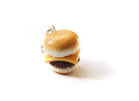 Cheeseburger Charm Miniature Food Jewelry Polymer Clay Etsy