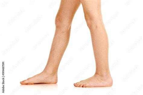 Side View Of Barefoot Legs Stock Photo Adobe Stock