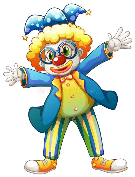 A Clown With A Colorful Costume Stock Vector Illustration Of Blue