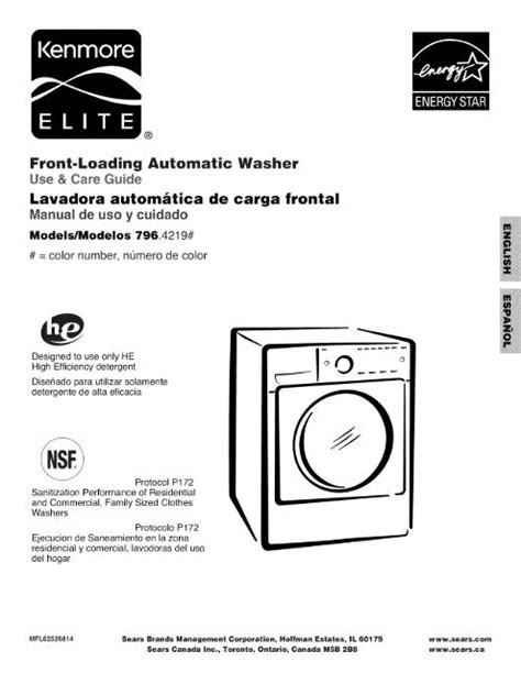 Front Loading Automatic Washer Use And Care Guide Lavadora