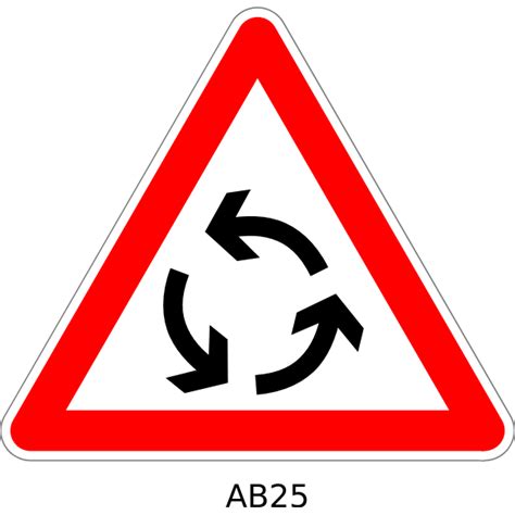 Vector Clip Art Of Roundabout Traffic Warning Sign Free Svg