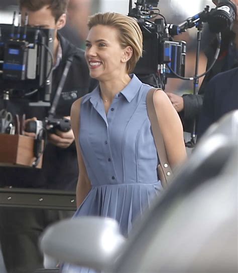 Scarlett Johansson Filming A Scene For ‘rock That Body At