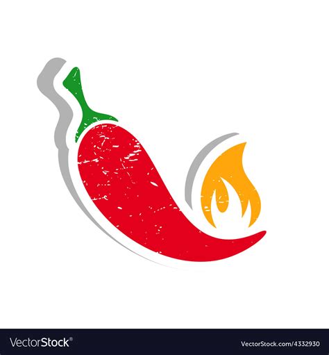 Chilli Pepper Label Royalty Free Vector Image Vectorstock