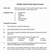 Sample Book Report Format Middle School - Book report for middle school
