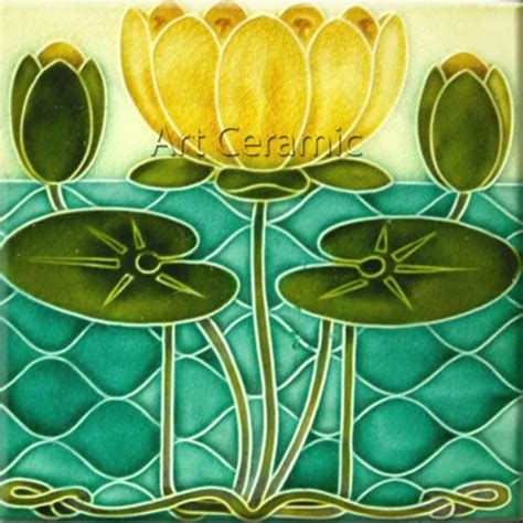 Art Nouveau Ceramic Decorative Wall Tile 6 X 6 Inches 86 Art Deco