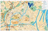 Map of Strasbourg: downtown area, tram and bus |SCB