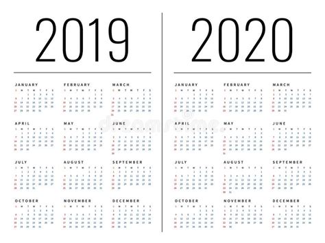 Calendar For Years 2021 To 2032 In Spanish Stock Vector Illustration