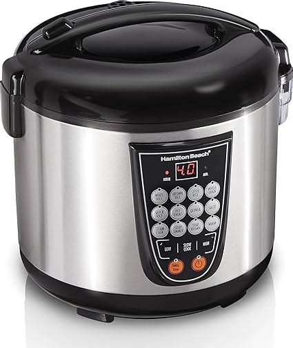 Amazon Com Hamilton Beach Cup Programmable Rice Cooker Slow Cooker