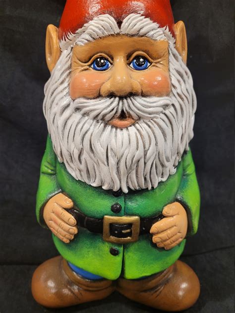 Garden Gnome Handpainted Ceramic 15 Tall Etsy Uk