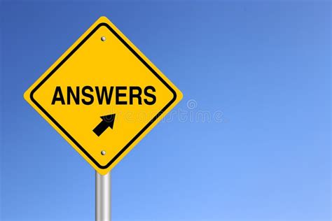 Answers Road Sign Stock Photo Image Of Explanation 4563804