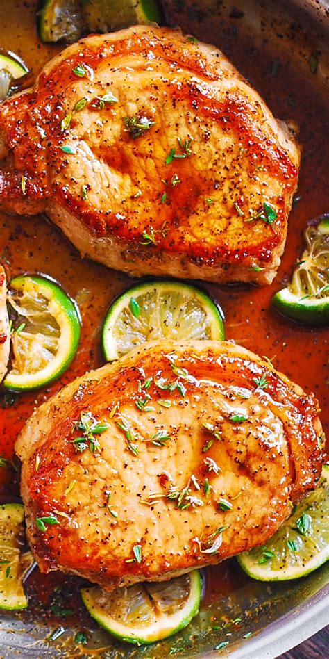 You'll love these chops breaded and seared, marinated and grilled, or browned and simmered in a fantastically flavorful sauce. Pan-fried pork chops with honey-lime balsamic glaze # ...