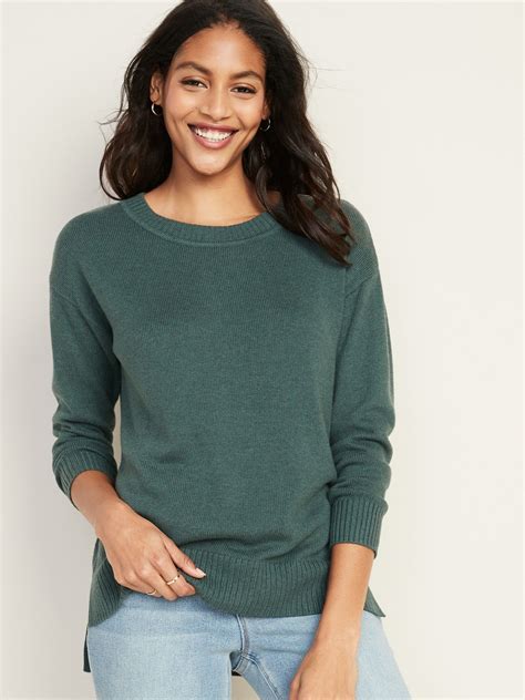 Drop Shoulder Crew Neck Sweater For Women Old Navy Shop Old Navy Classic Beauty Knit Cuff