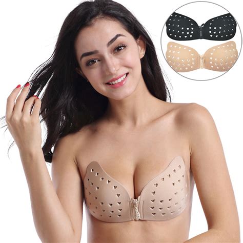 New Women Ladies Silicone Adhesive Stick On Push Up Gel Strapless Invisible Bra Backless Bras